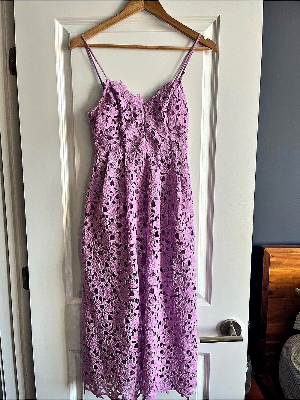 ASTR The Label Floral Lace Midi Dress in Purple Size Small Like New